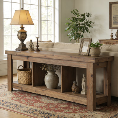 62.99-Inch Solid Wood Console Table, Farmhouse Sofa Table With Storage For Entryway, Living Room by XDYZ