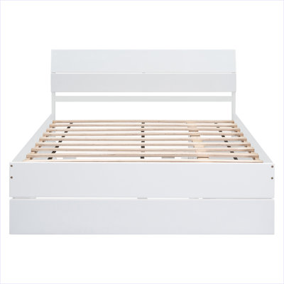 Modern Full Bed Frame With Twin Size Trundle And 2 Drawers by Latitude Run