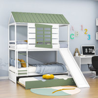 Tra Twin Over Twin Standard Bunk Bed with Trundle by Harper Orchard by Harper Orchard