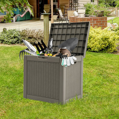 32 Gallon Water Resistant Resin Lockable Deck Box by YITAHOME