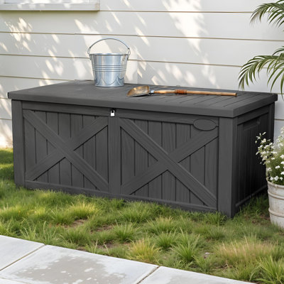 Yitahome 120 Gallon Water Resistant Resin Lockable Deck Box in Taupe by YITAHOME