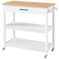 36″ H Rolling Kitchen Island Cart on Wheels by Yaheetech