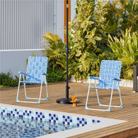 Patio Webbed Folding Chairs Nylon Fabric Portable Lawn Chairs by Yaheetech