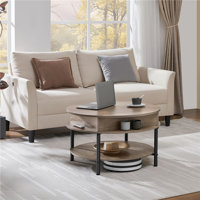 Round Lift Top Coffee Table with Hidden Compartment and Storage Shelf by Yaheetech
