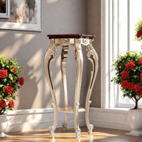 Beech Wood Plant Stand Open Shelves Round Corners Plant Stand by Zhang