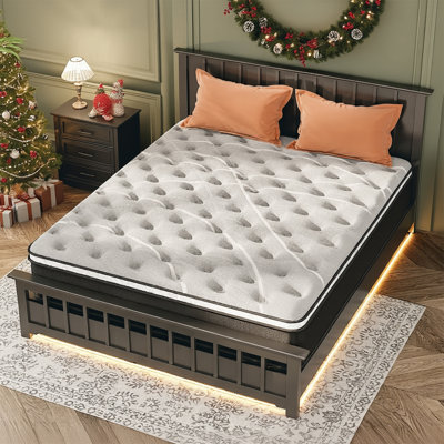 12 Inch Mattress, Memory Foam Hybrid Mattress in a Box, Pocket Springs for Pressure Relief, Medium Firm, Fiberglass Free by ZBOM